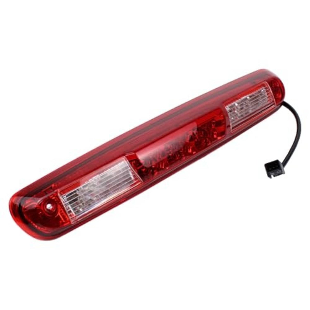 Red LED third brake light bar with clear and red lens sections and black wire lead