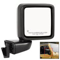 Black right side power heated mirror with clear reflective glass