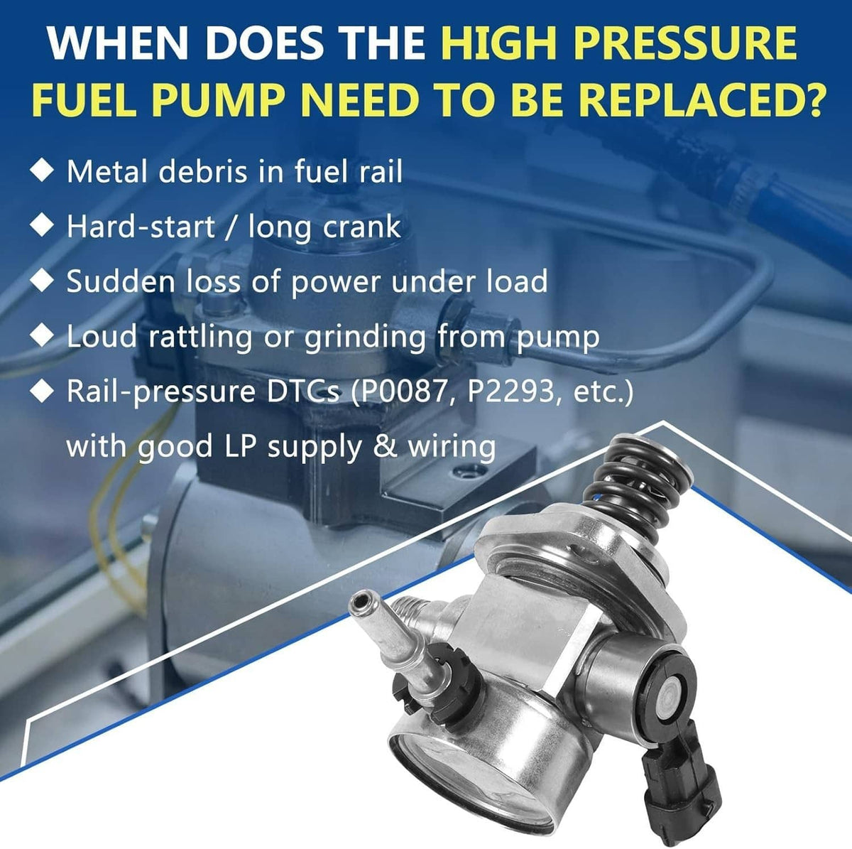 High pressure fuel pump with metal housing, electrical connector, and spring assembly
