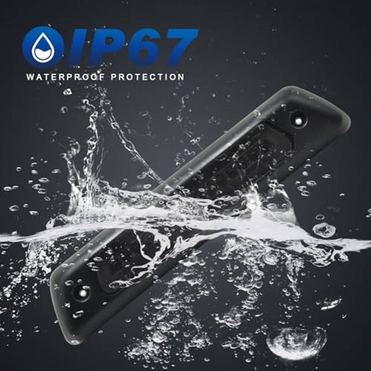 Waterproof LED third brake light housing with IP67 splash graphic