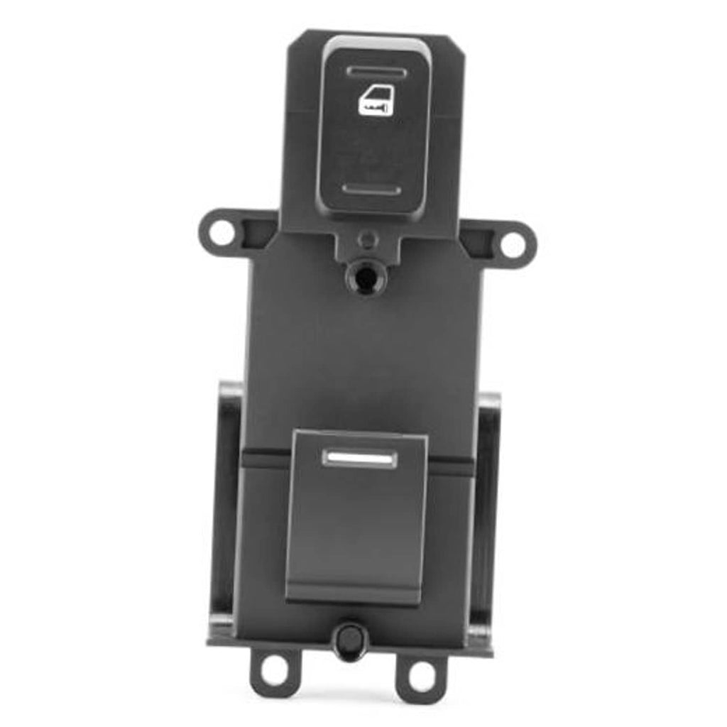 Power window switch with rocker button and window icon, black plastic housing.