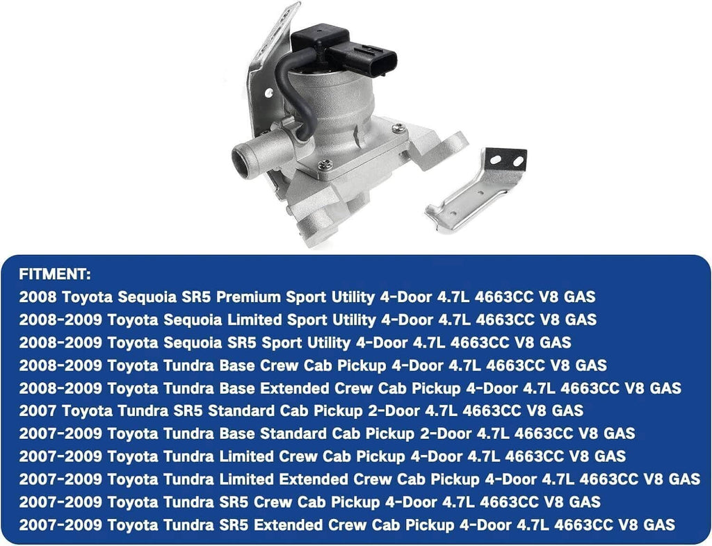 Secondary air injection check valve with hoses and included metal mounting bracket