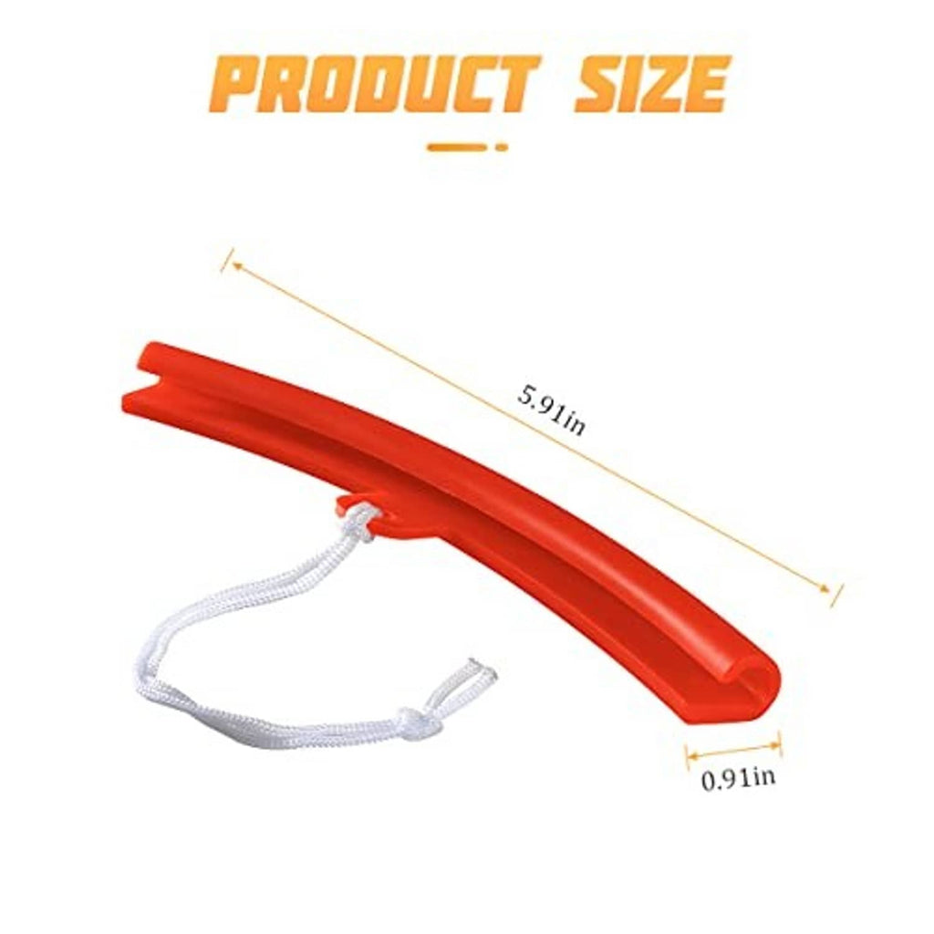 Red rim saver tool bar with attached white string, 15 cm