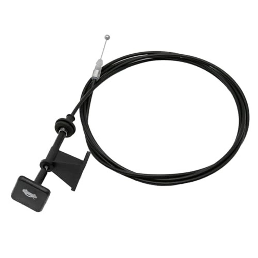 Front hood latch release wire cable with black mounting parts and long black wire