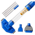 Cordless handheld pool vacuum with blue brush head and clear suction body