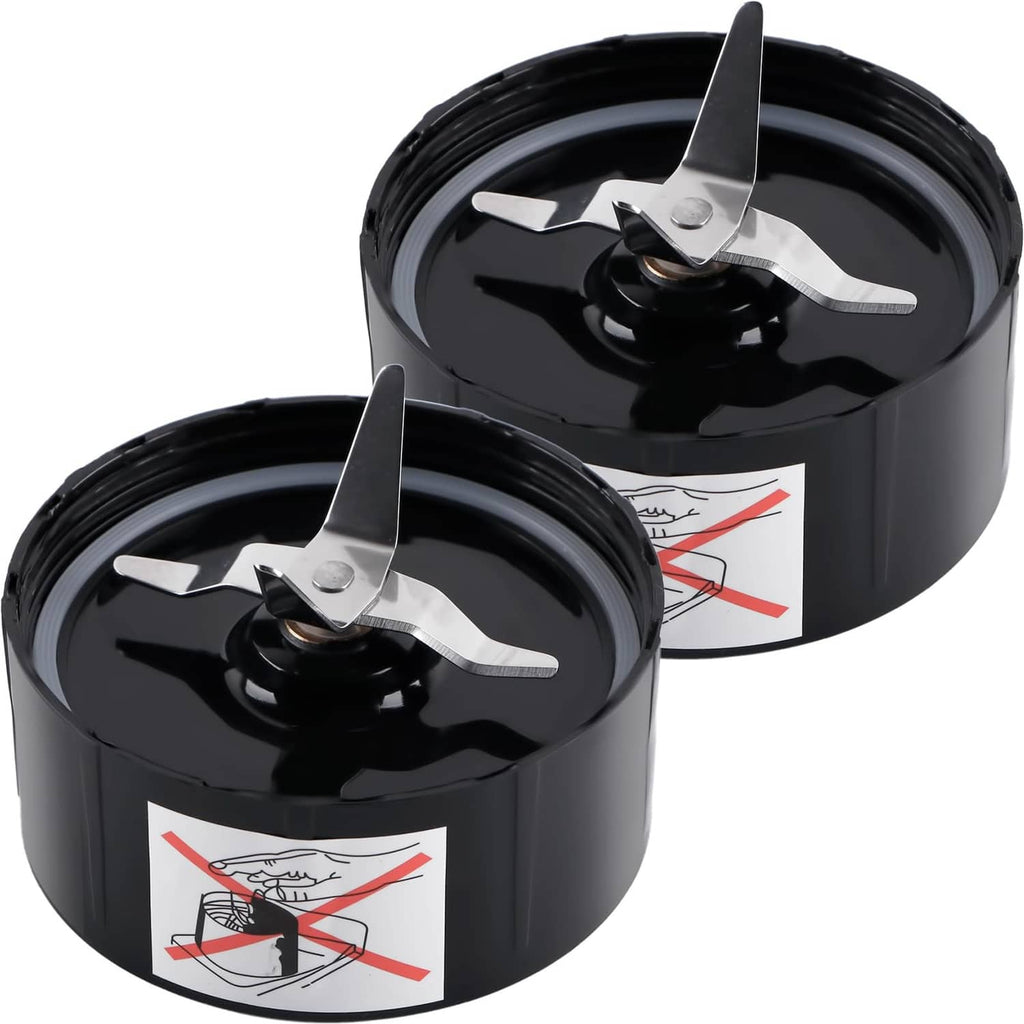Black blender blade replacement set with two cross blades and spindle bases