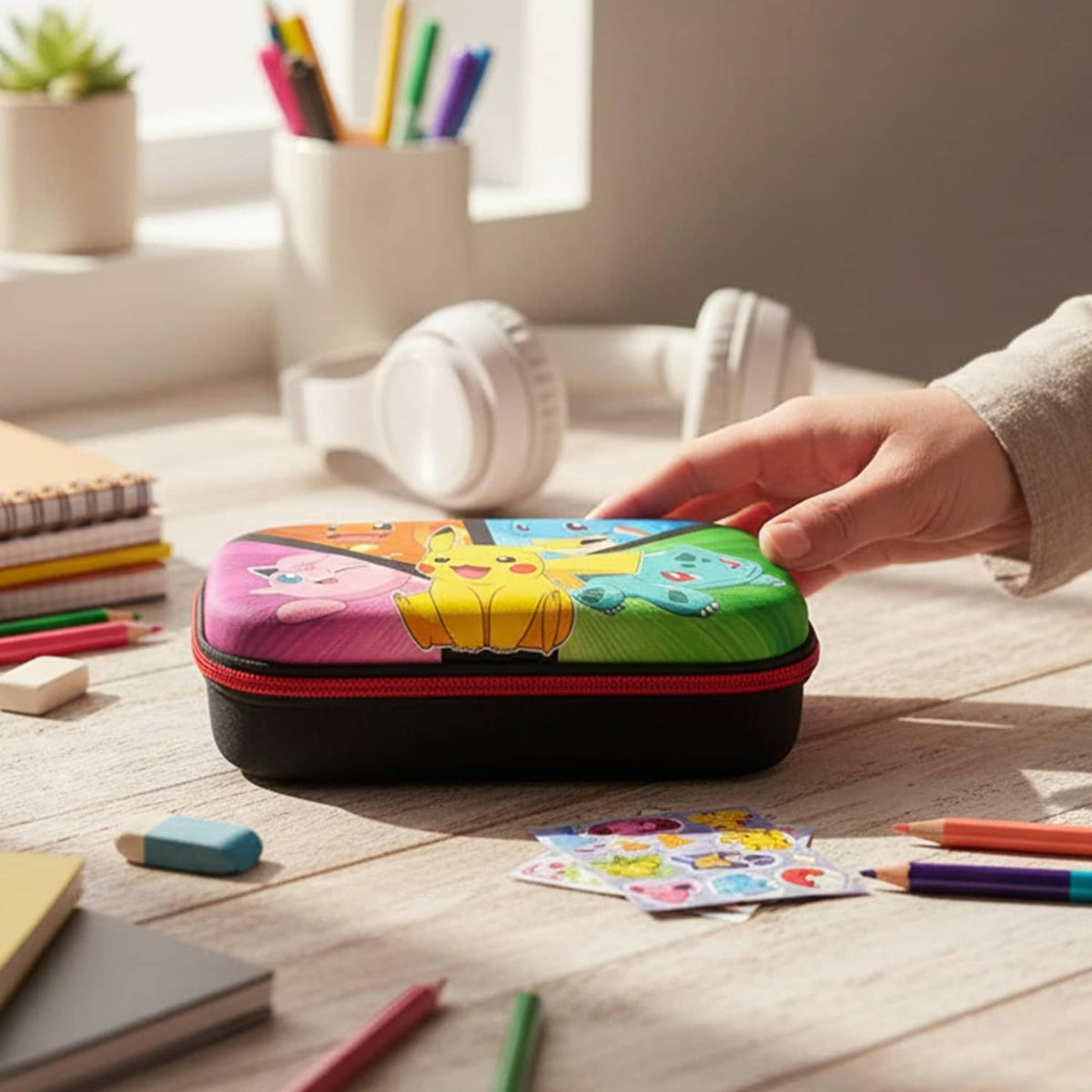 Pokémon pencil case with zipper, multicolor
