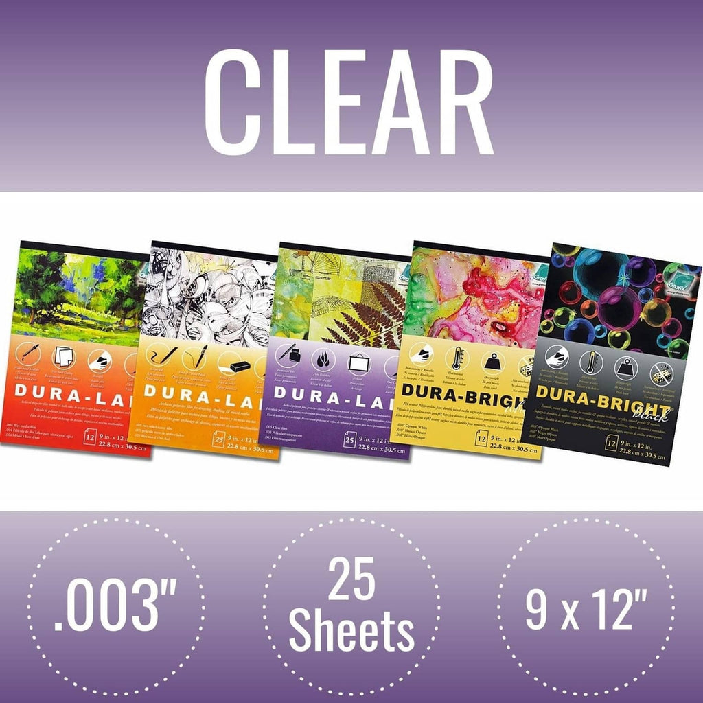 Clear glossy mylar film sheet, 0.003 in, 25 sheets, 9 x 12 in icon graphics
