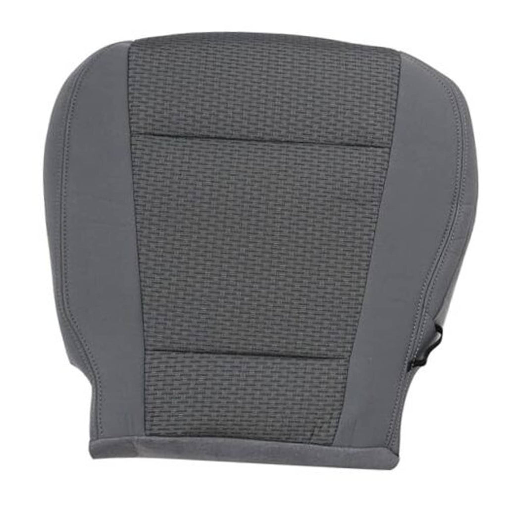 Gray cloth front driver seat bottom replacement cover with textured center panel