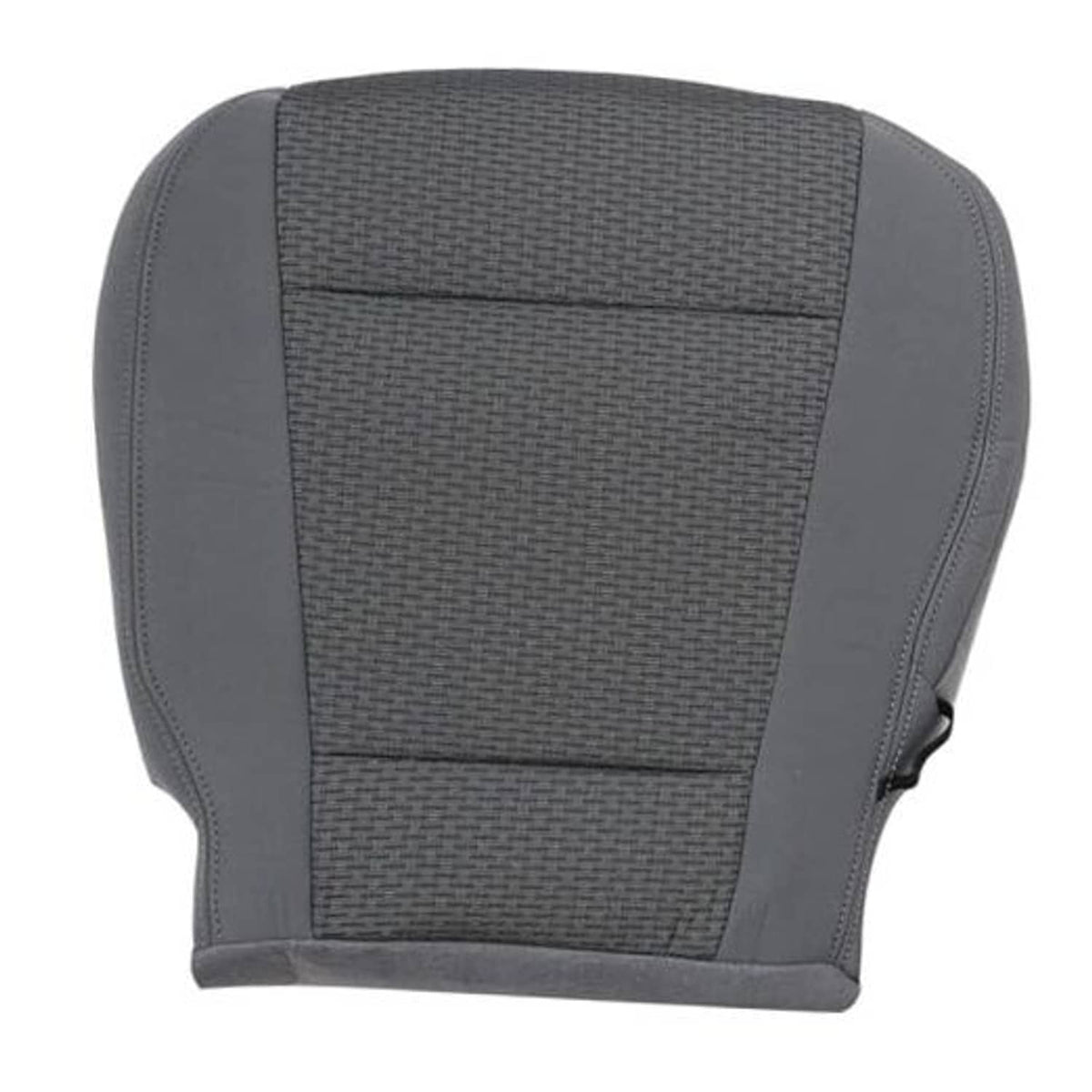 Gray cloth front driver seat bottom replacement cover with textured center panel