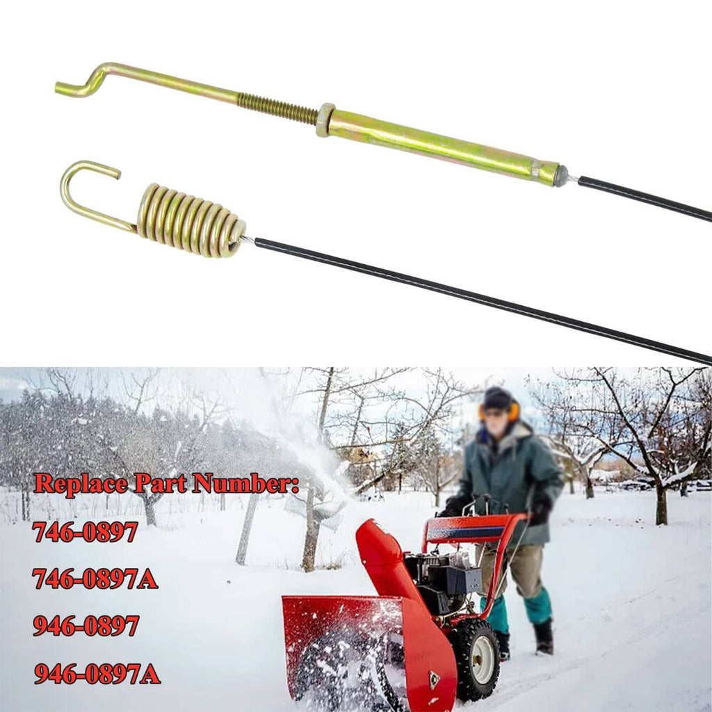 Wanotine auger clutch cable assembly with yellow-green rod and spring on black cable