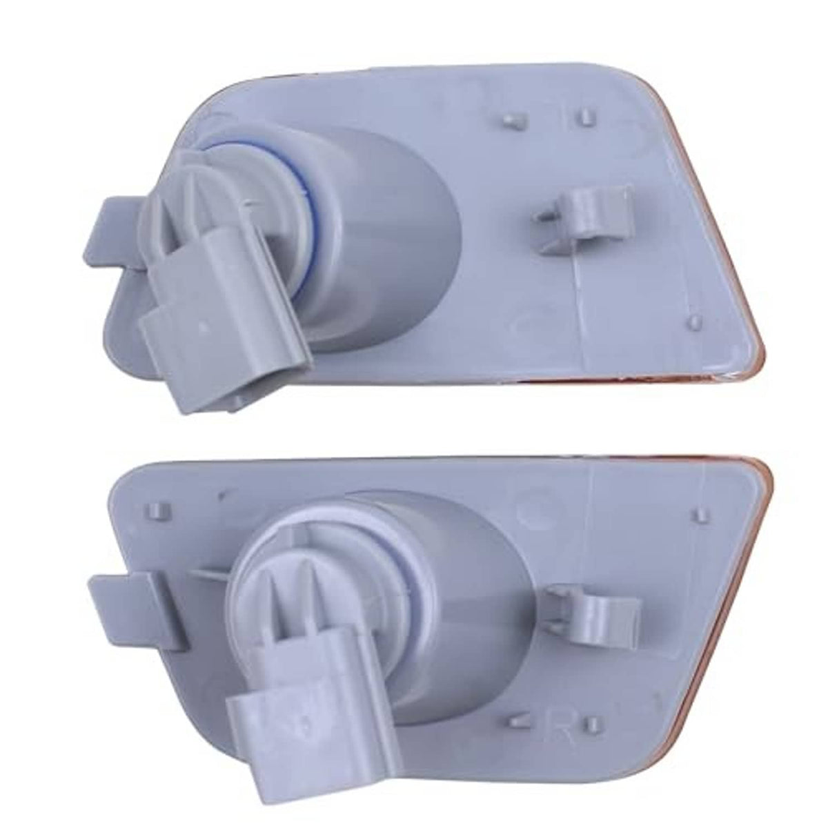 Amber bumper side marker light housings with socket and connector plugs