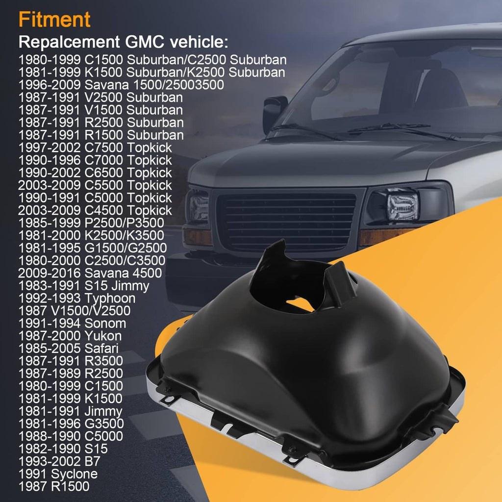 Black headlamp mounting bracket retainer with screw holes and side tabs