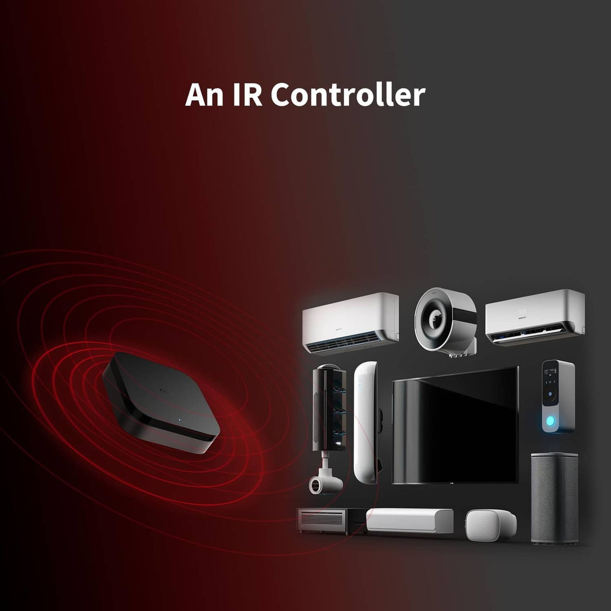 Black Aqara Hub M3 smart home hub with IR controller accessory devices