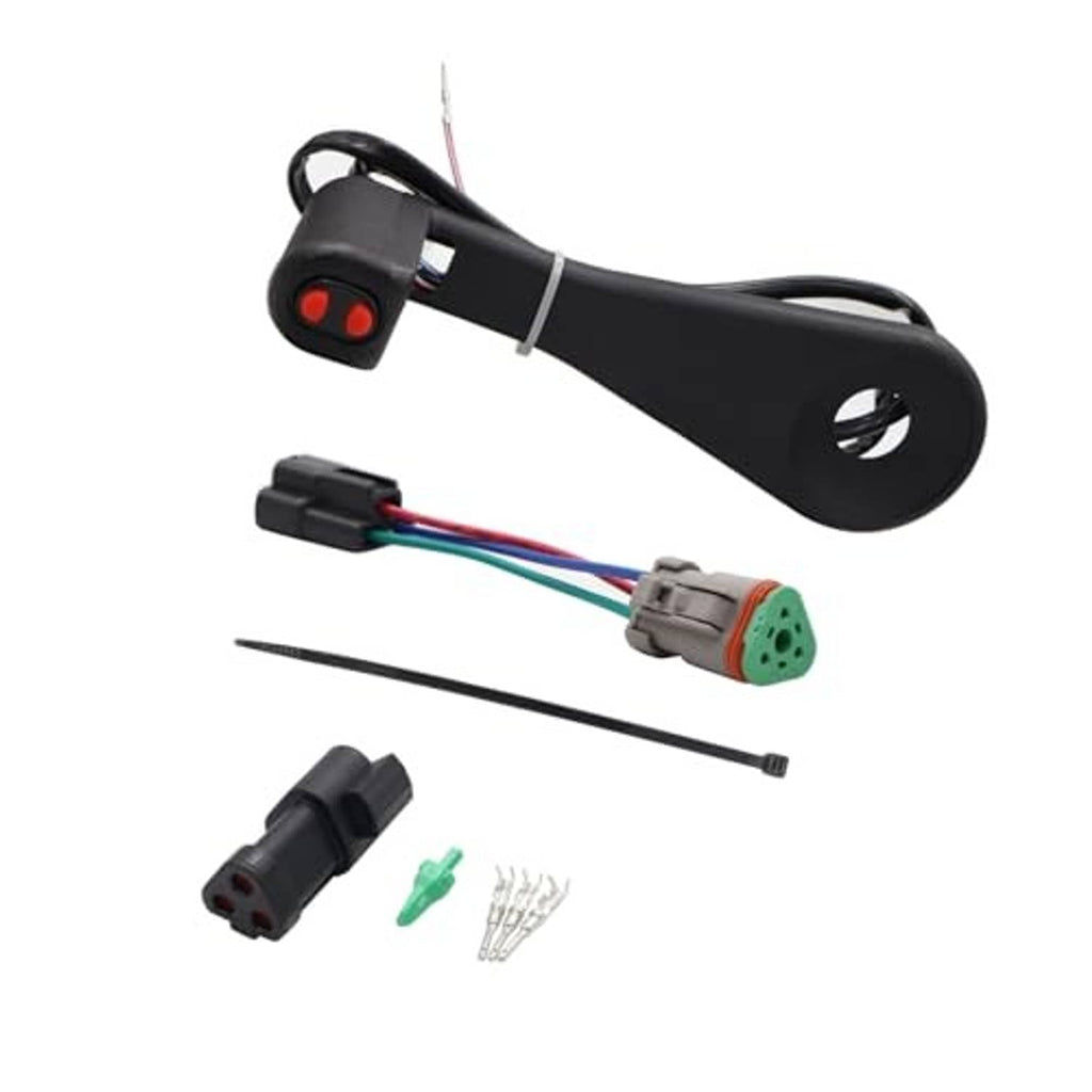 Trim tilt switch conversion kit with black control switch and wiring harness components