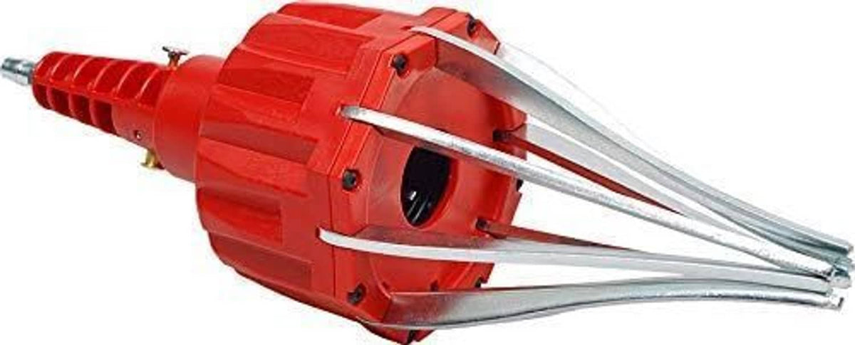 Pneumatic CV joint boot spreader tool with red head and four metal extension rods