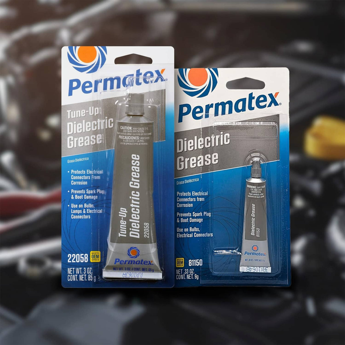 Two Permatex Dielectric Grease packages side by side