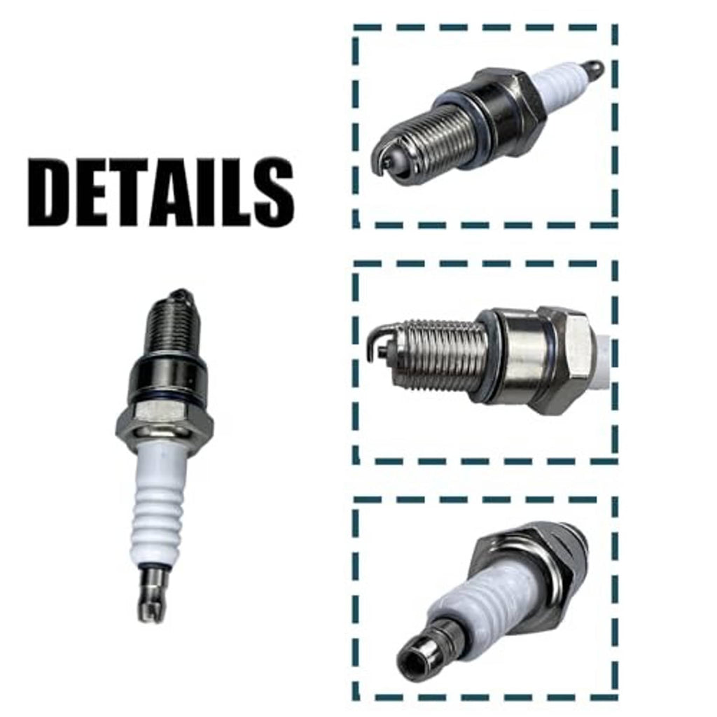Threaded spark plug-style ignition component with hex head and white insulator