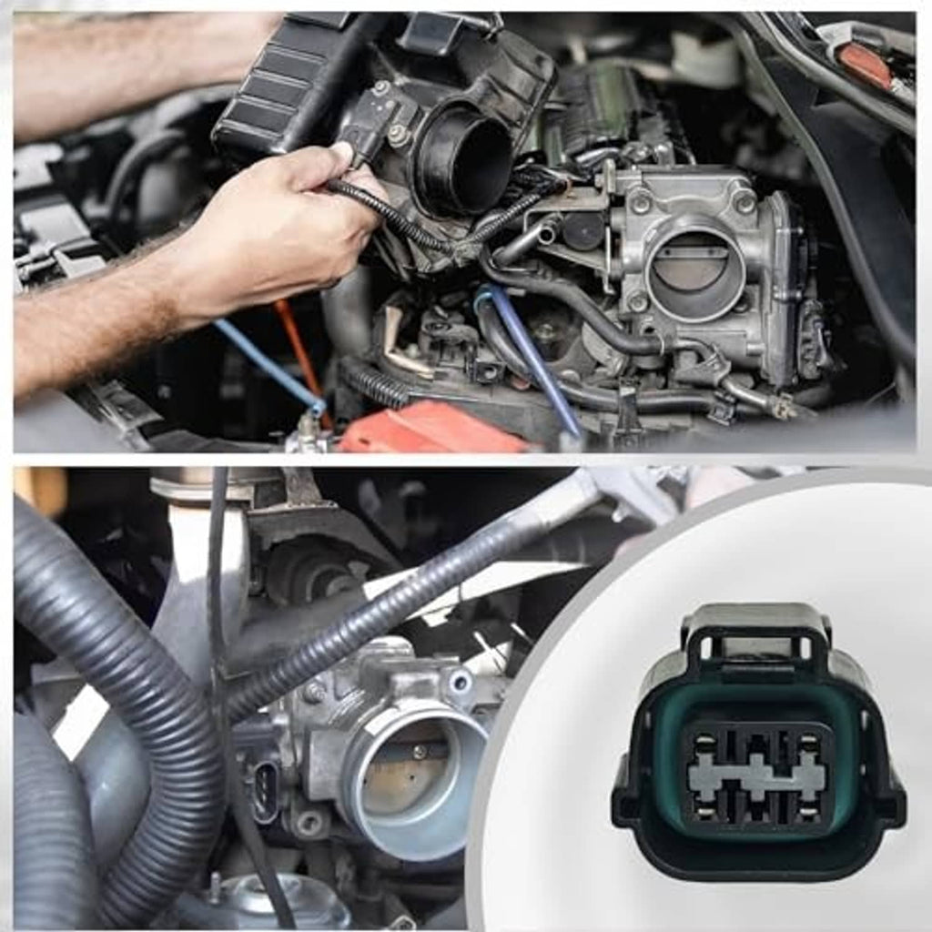 Idle Air Control pigtail harness connected in engine bay with colored wire leads