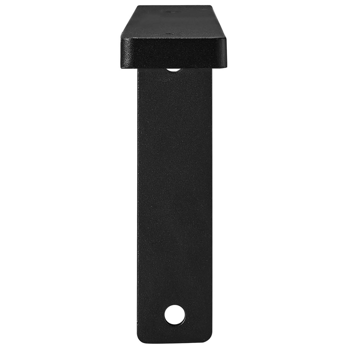 Black floating shelf L bracket with square top and mounting hole