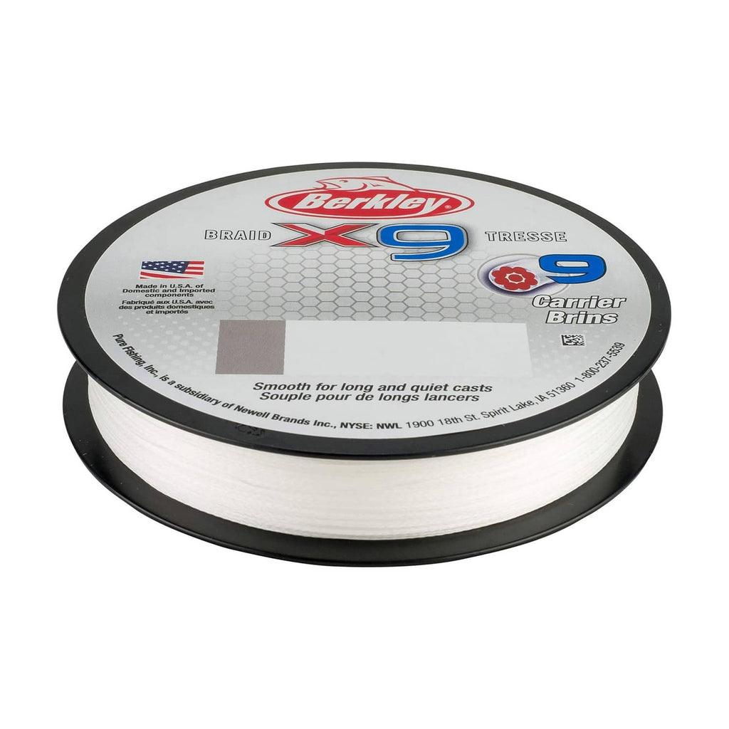 Berkley X9 braid treese fishing line spool, smooth long cast, white line