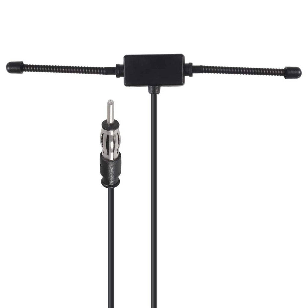 AM/FM dipole antenna lead with black control box and coax male plug