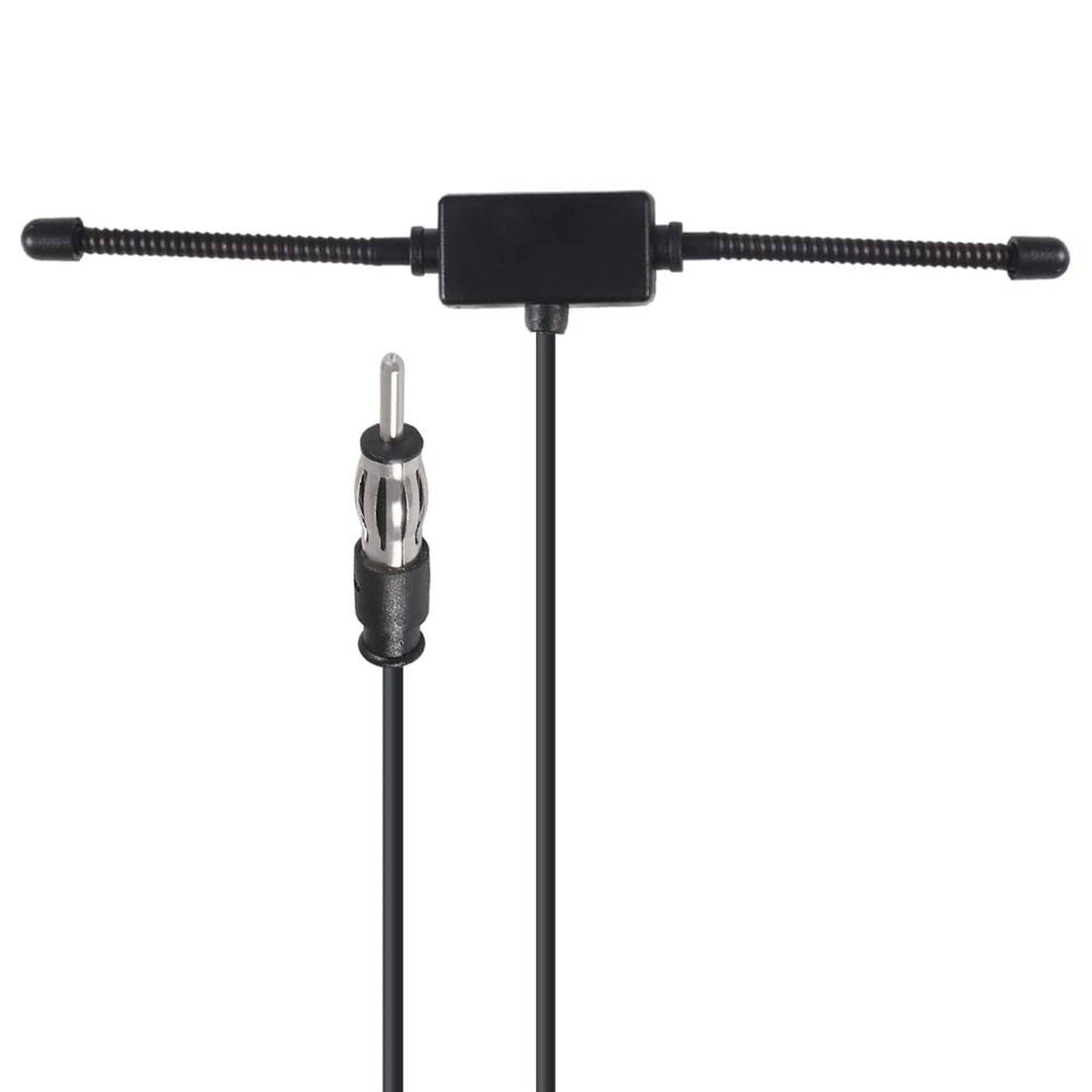 AM/FM dipole antenna lead with black control box and coax male plug
