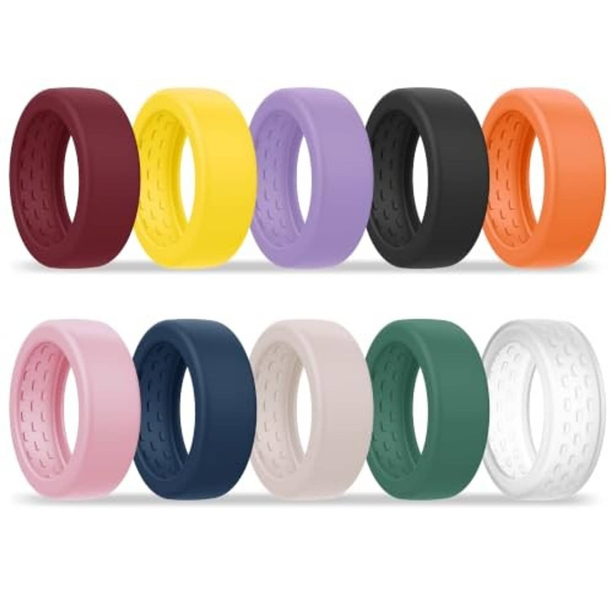 Soft silicone Oura Ring 5 covers, 10-color pack with pink, navy, white, green, dark gray