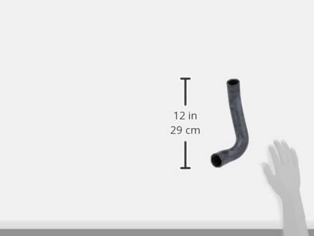 Molded coolant hose, dark gray U-shaped curve with open ends