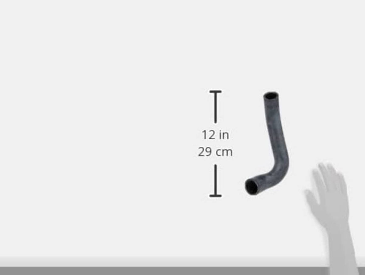 Molded coolant hose, dark gray U-shaped curve with open ends