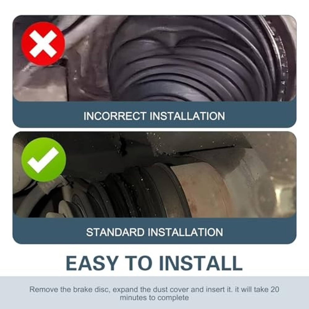 CV axle boot installation shown with standard fit and corrected placement