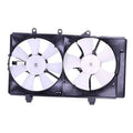 Dual radiator cooling fan assembly with two white-blade fans in black housing