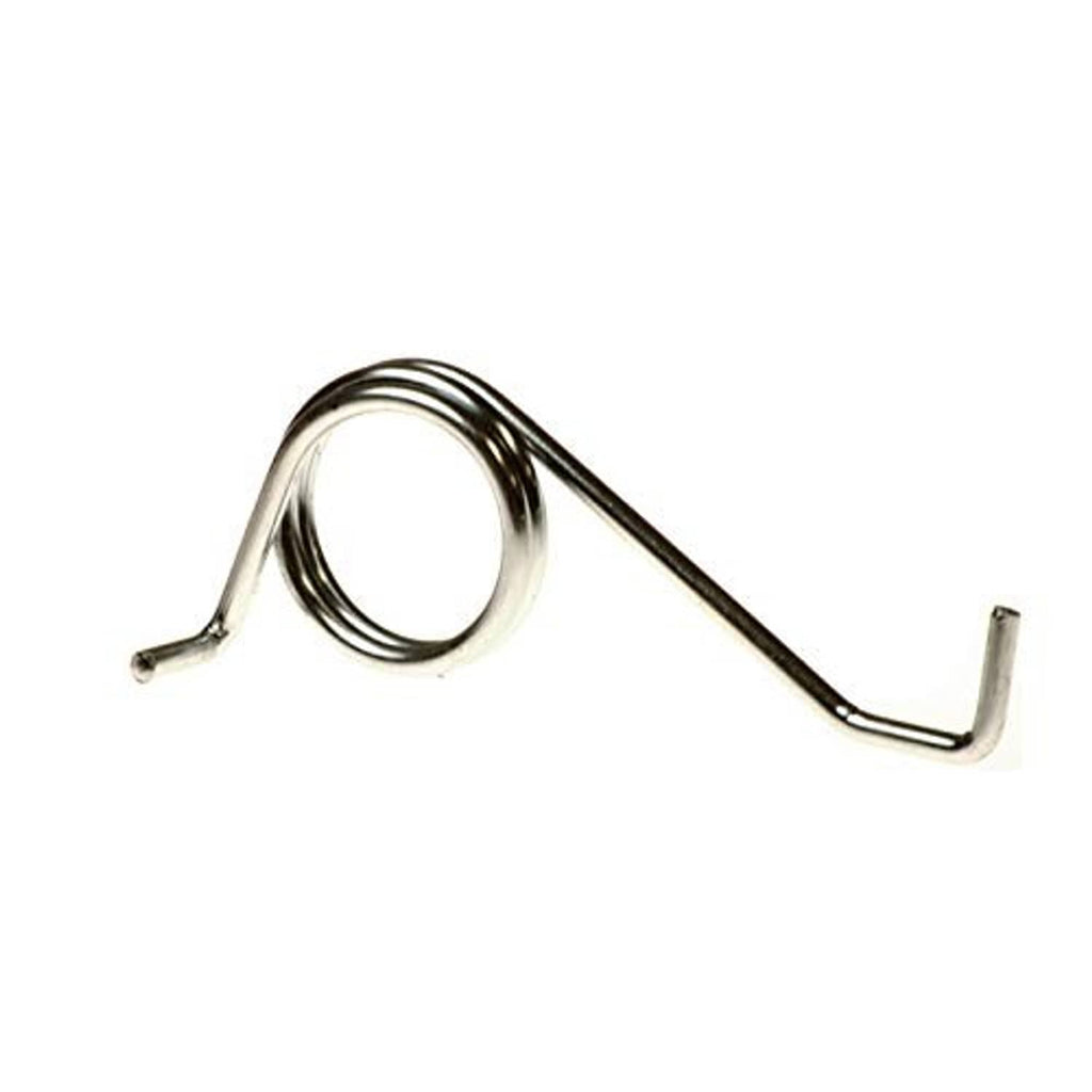 Coiled metal spring with hooked ends, chrome.