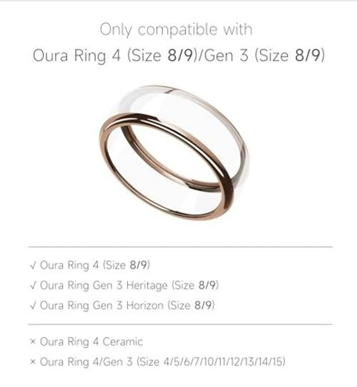 Rose-gold ring cover with slim profile and reflective silver interior band
