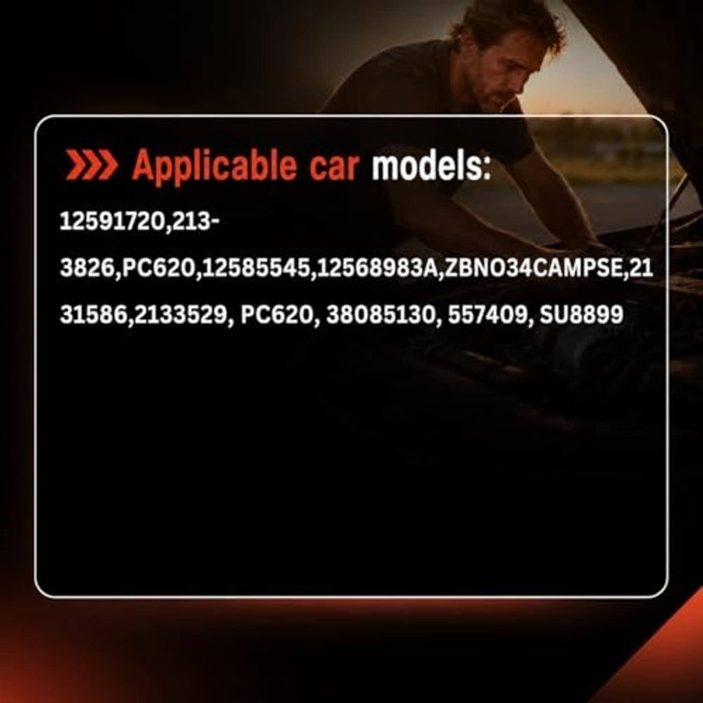 Applicable car models list graphic with part numbers and code sequence