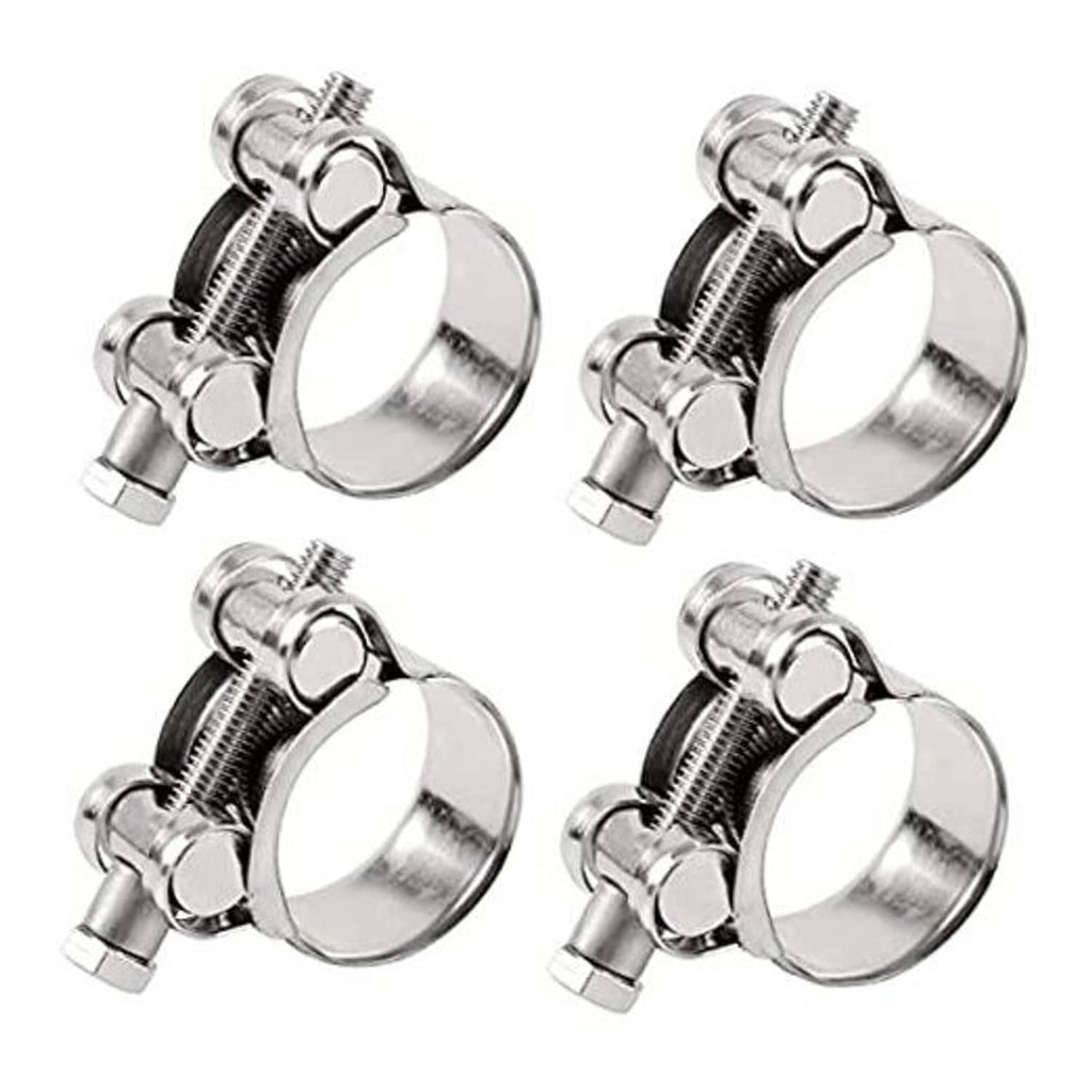 Stainless steel T-bolt hose clamp set, adjustable band with screw bolts