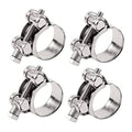 Stainless steel T-bolt hose clamp set, adjustable band with screw bolts