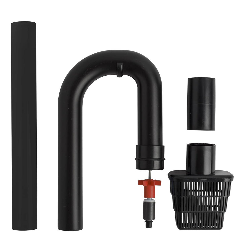 Aqua-tech tube set with curved and straight tubes plus filter basket and adapter