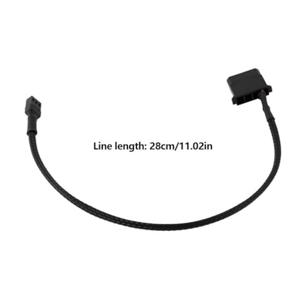 Fan header to Molex adapter cable, 28cm length with black connectors