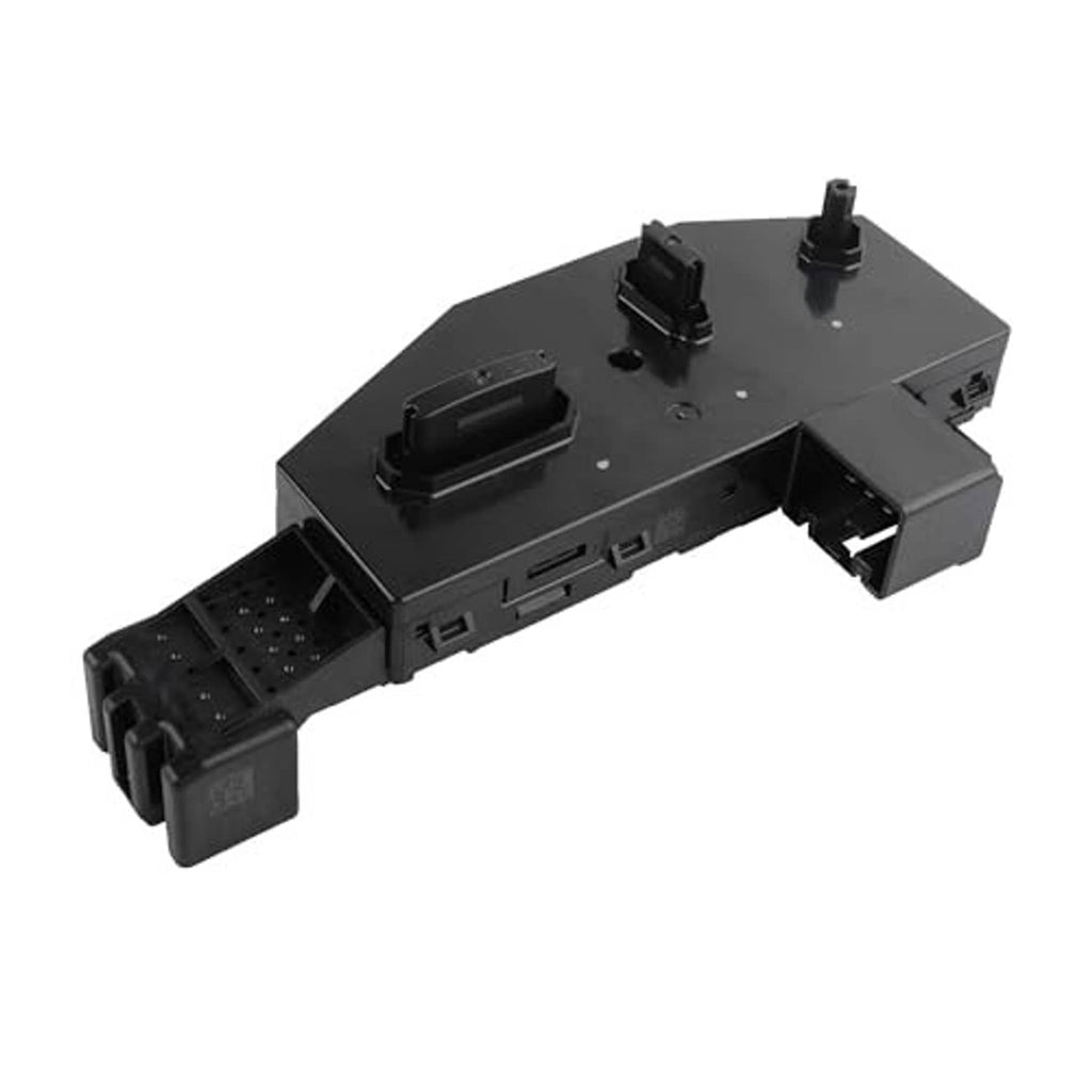 Power seat switch driver-side module with black body and side connector blocks