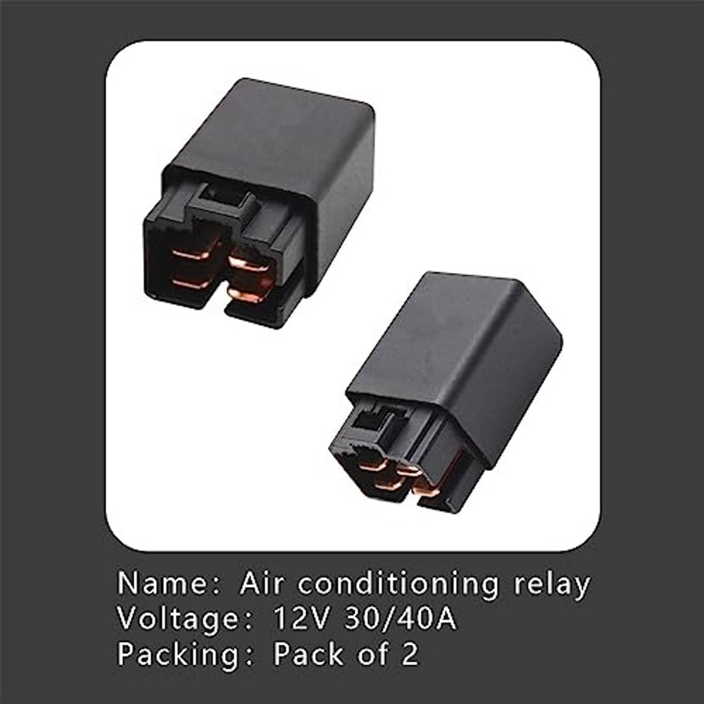 Pair of black 4-pin relays with exposed connector openings and copper contacts