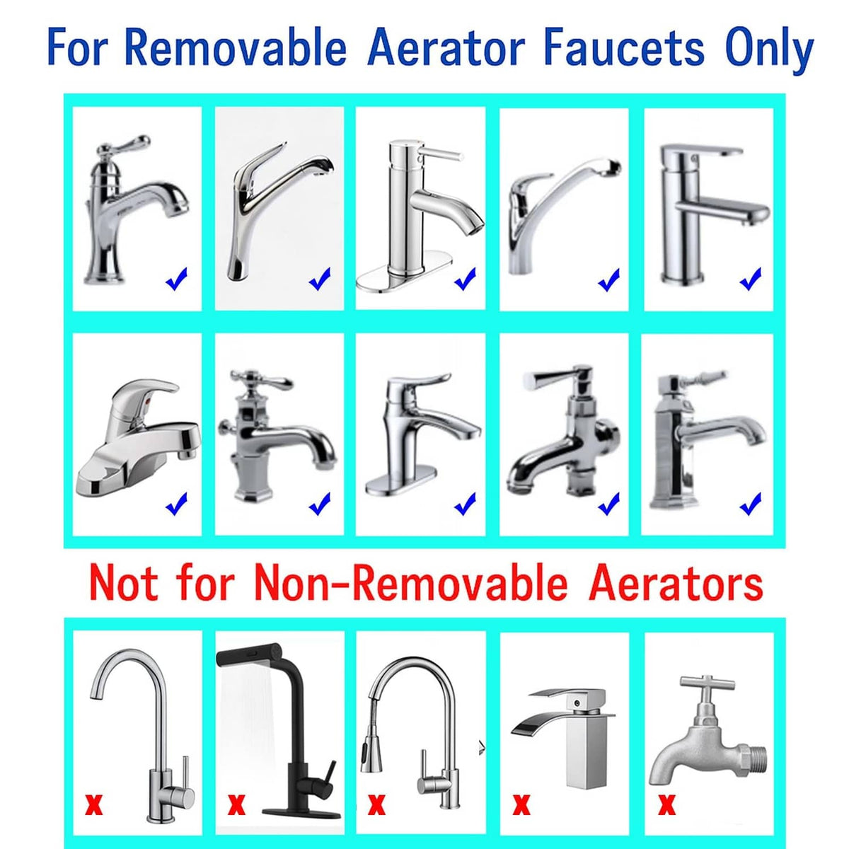 Silver faucet aerator adapter for removable aerator faucets; thread end shown