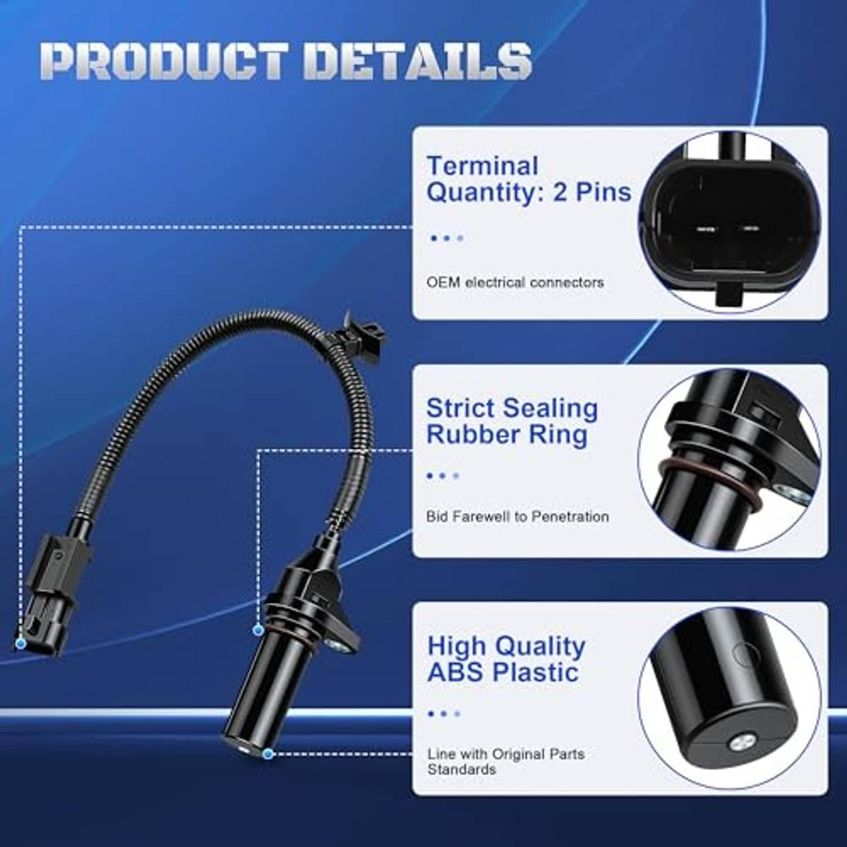 Crankshaft position sensor with wiring terminal and protective sealing ring detail