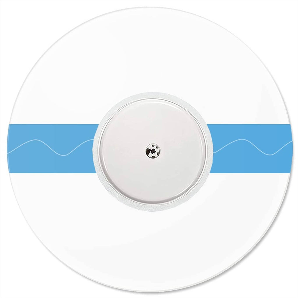 Round adhesive sensor cover patch with light gray rim and clear center