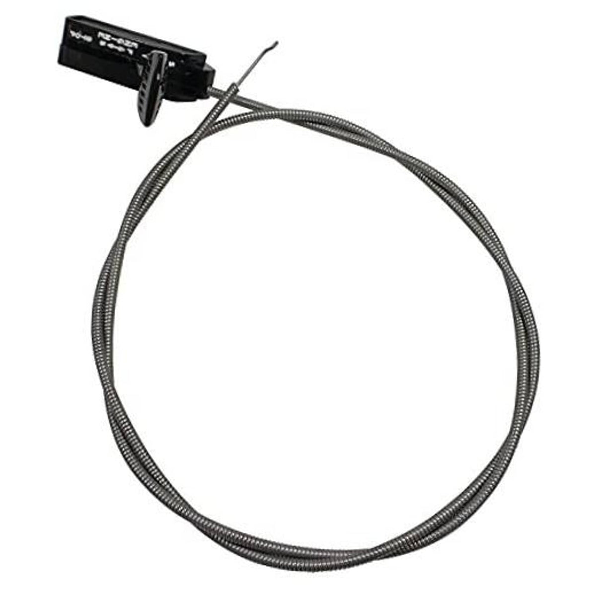 Throttle control cable assembly with coiled braided metal line and black end bracket