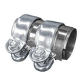 Stainless steel exhaust clamp, two-band butt-joint with tightening bolts