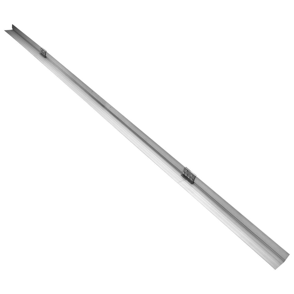 Aluminum concrete screed blade, long straight bar with leveling edge and central fasteners