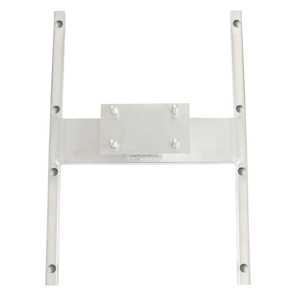 Aluminum H-mount spare tire carrier with side rails and center mounting plate