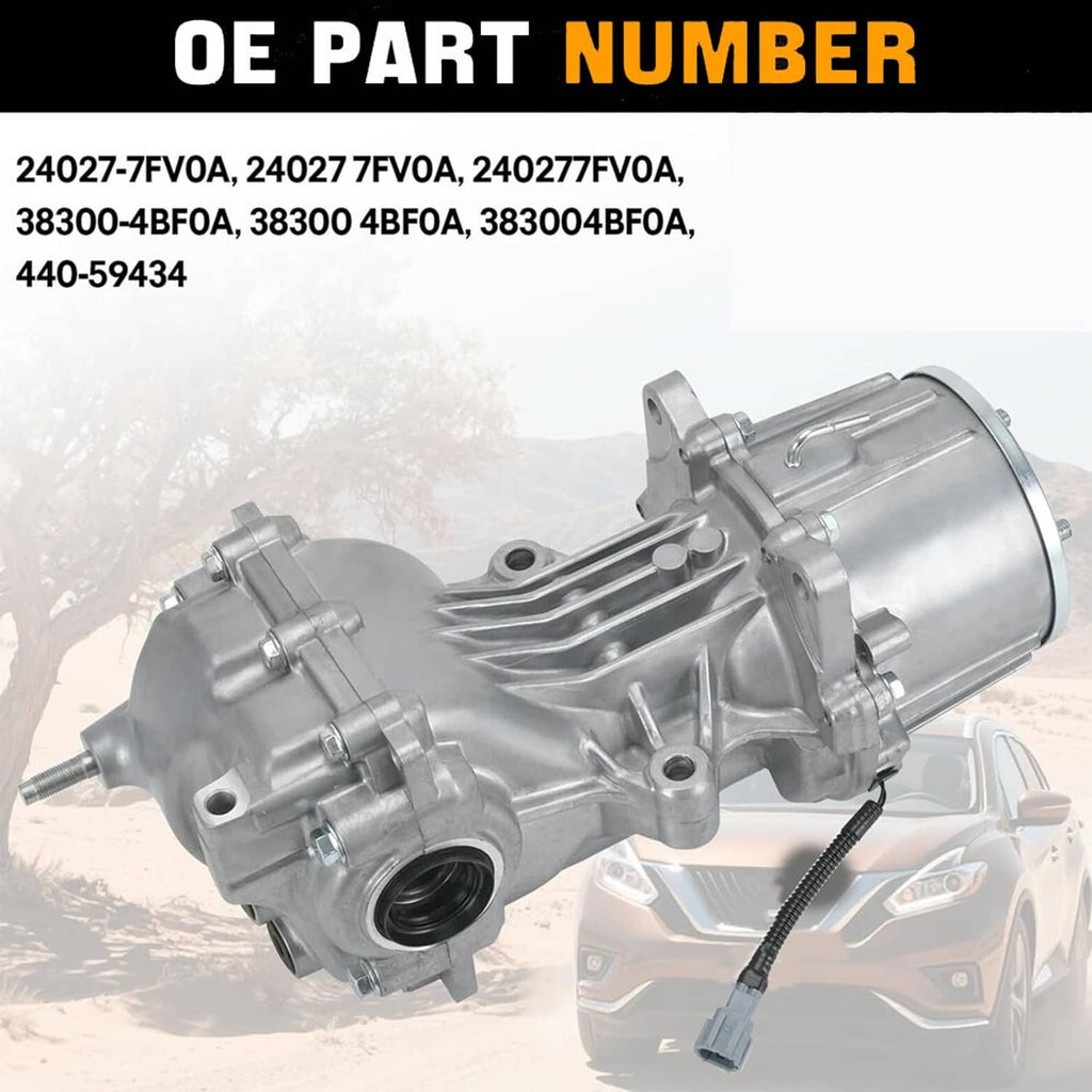 Rear differential carrier assembly with silver metal housing and mounting flange