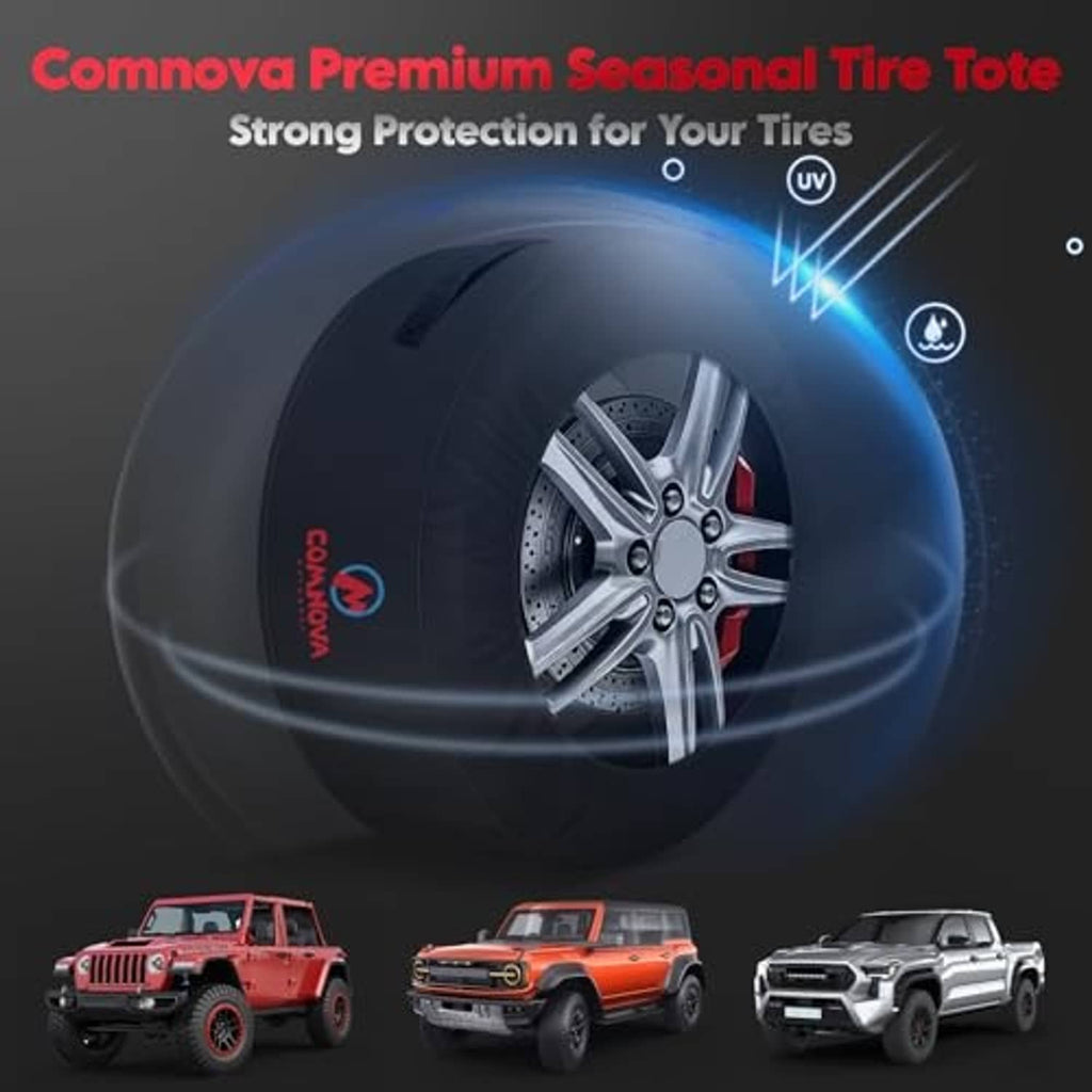 Black spare tire tote bag with UV protection and strong fabric for covering tires